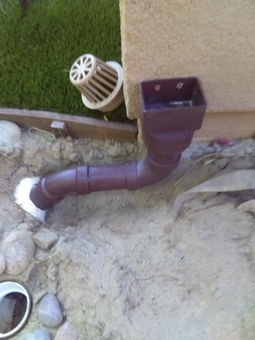 Square to Round Drain / Once I find the Drain line I run the Gutter Adaptor into the Drain / it's better than the water just going where it want's 